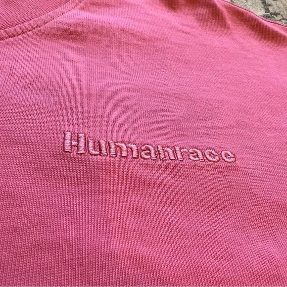 ADIDAS X HUMANRACE PHARRELL WILLIAMS T-SHIRT CROPPED OVERSIZED BARBIE PINK SZ M - Picture 8 of 16